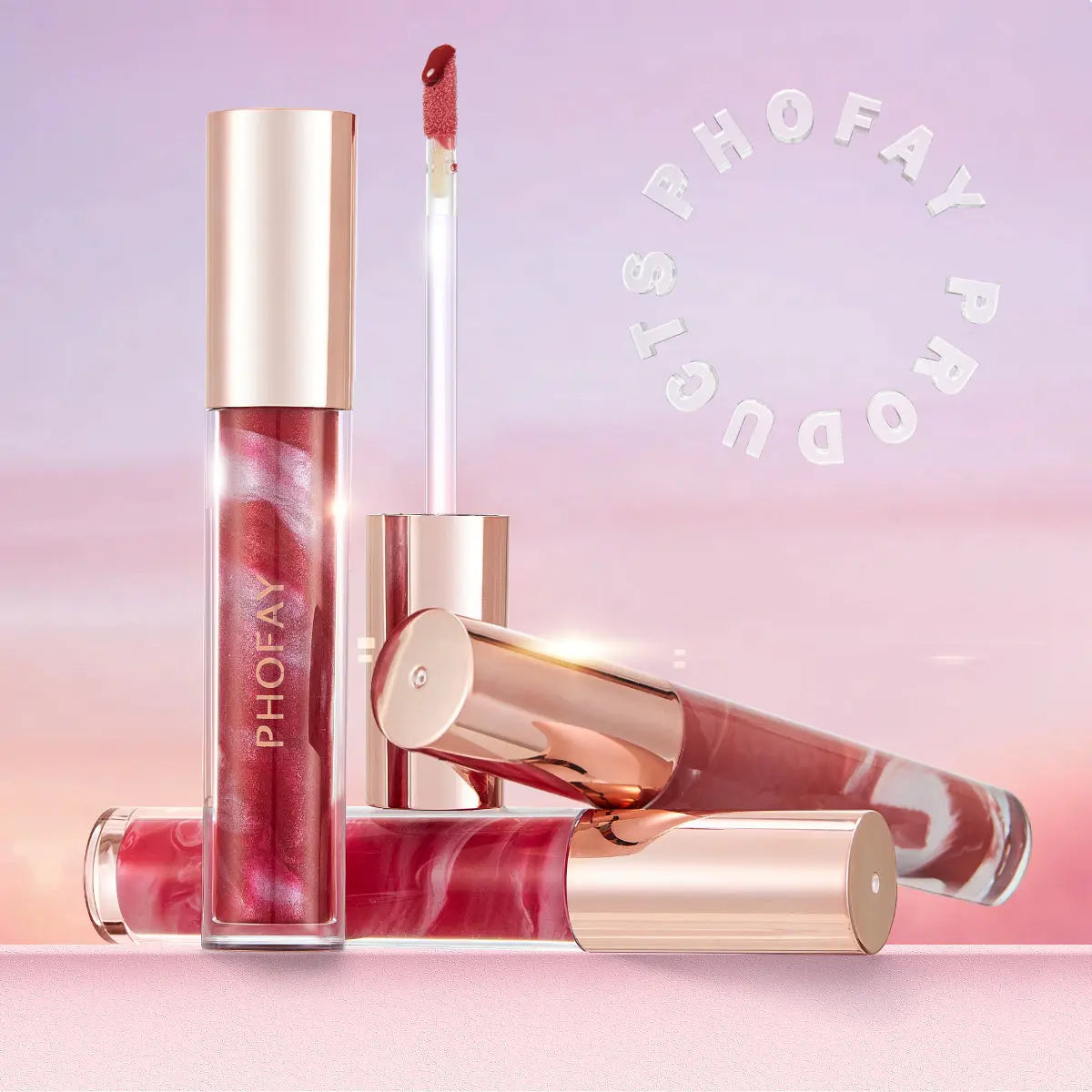PHOFAY Rose Blooming Hydrating Lip Gloss lumi-bliss